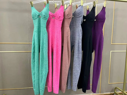 Seamless Yoga Jumpsuits Sports Fitness Peach Hip Raise Cross Beauty Back Dance Belly Contracting One-piece Tracksuits for Women
