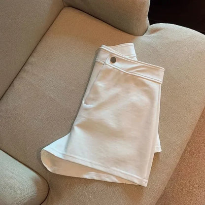 High-waisted Slimming A- line Tight Black Shorts For Women 2024 Spring Korean Style Elastic Hot Pants High Elasticity