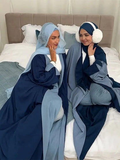 Open Modest Kimono Abaya Dubai Luxury Muslim Cardigan Coat Abayas for Women Islam Kebaya Caftan Marocain Robe Femme Musulmane.