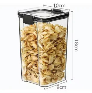Transparent Storage Box Rectangular Stackable Food Grade Sealed Tank Seasoning Bottle Square Moisture-proof Storage Box Kitchen.