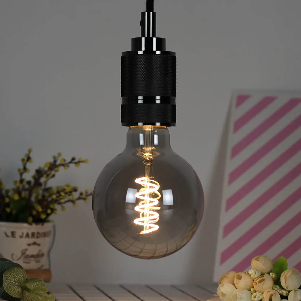 TIANFAN Led Bulbs Vintage Light Bulb ST64 G80 G95 Long Tube Edison Bulb 4W Dimmable 220/240V E27 Smoke Glass 2700K Warm White