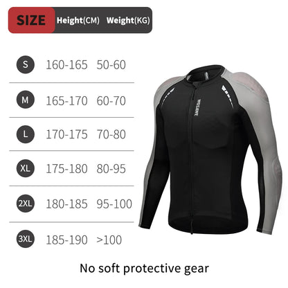 WOSAWE Men's Motorcycle Racing Jacket Off-Road CE Protective Gear Motocross Soft Armor Body Protector Sports Racing Equipment.