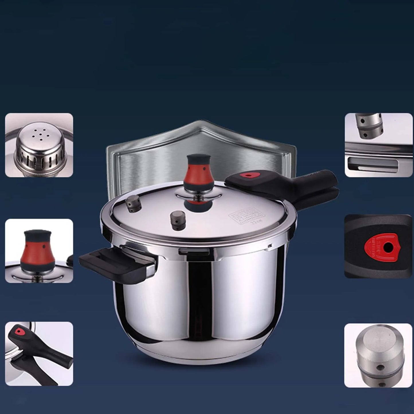 4L/5L/6L 304 Stainless Steel Pressure Cooker Thickened Household Gas Induction Cooking Universal Explosion-proof Pressure Cooker.