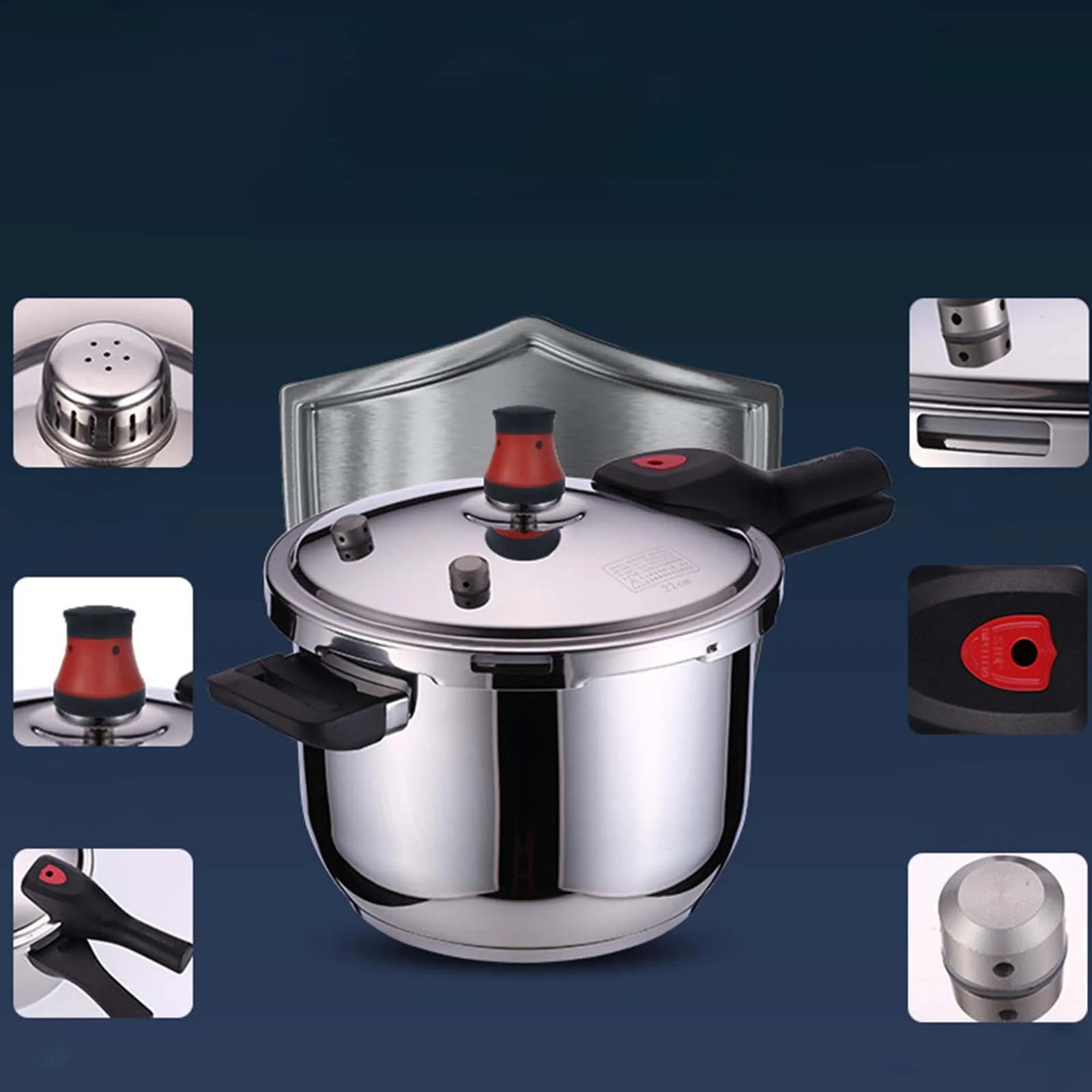 4L/5L/6L 304 Stainless Steel Pressure Cooker Thickened Household Gas Induction Cooking Universal Explosion-proof Pressure Cooker.