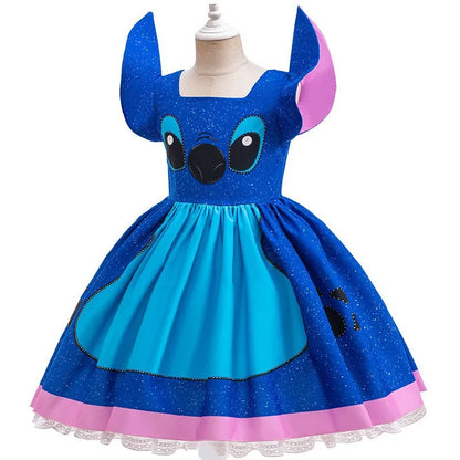 Baby Disney Film Stich Rolle Spielen Kostüm Sets Cartoon Niedliche Prinzessin Kleid Bühne Leistung Halloween Karneval Kinder Kleid