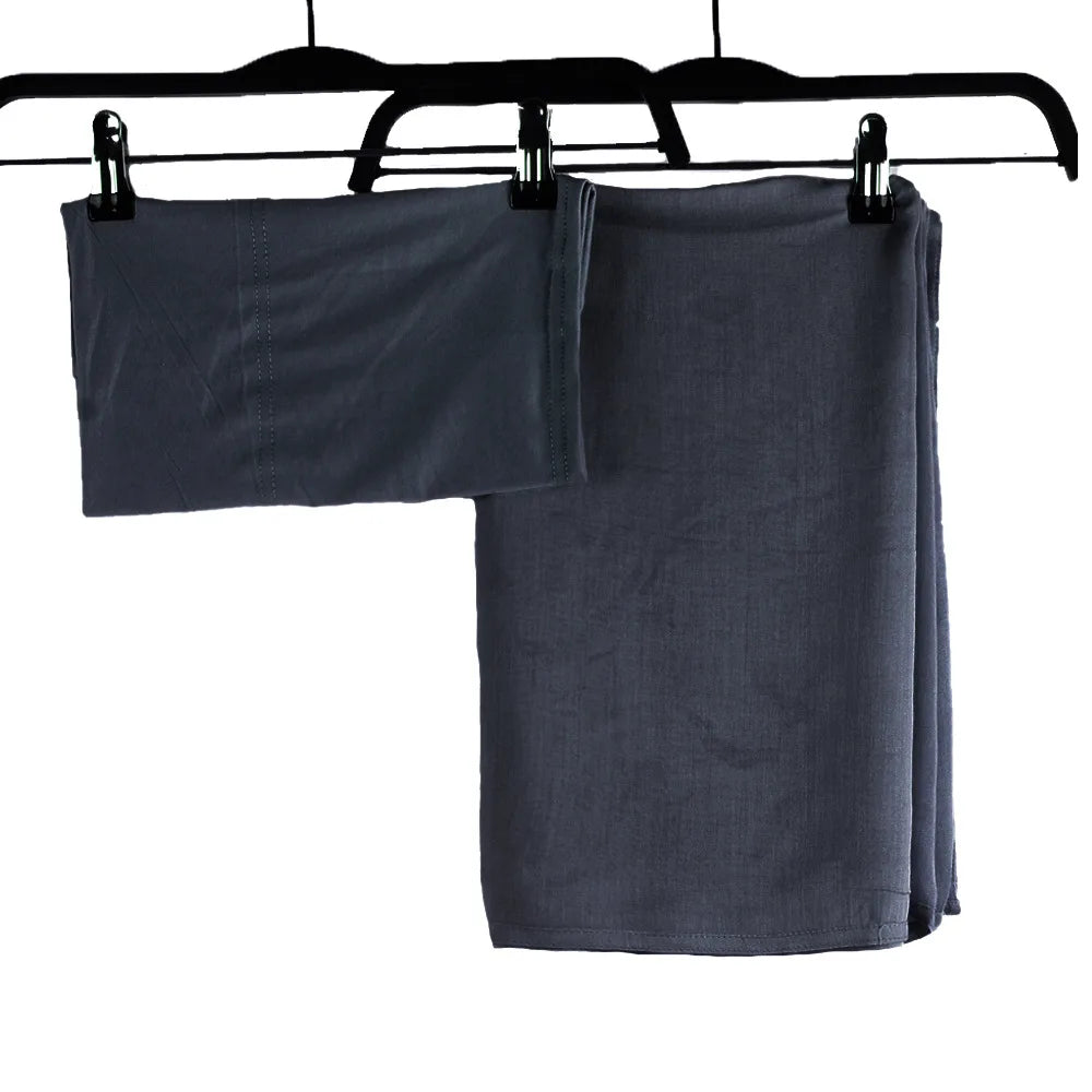 2pcs Set Modal Hijabs with Underscarf Caps Rayon Cotton Shawls for Women Plain Scarf Big Size Headscarf Islamic Turban Headband.