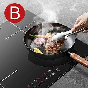 Induction Hob 4 Plates Built-in Electric Cooktop 60cm Booster Touch Control 6000W 9 Power Levels 1-99Minute Timer Child Lock.