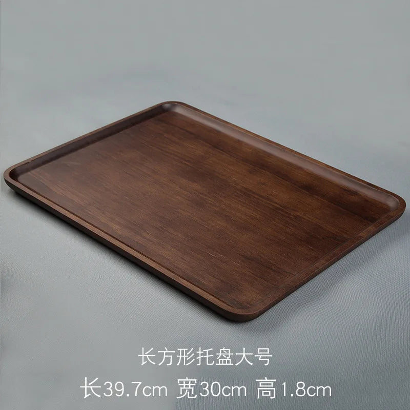 Heavy Bamboo Tray Rectangular Home Living Room Tea Tray BBQ Plate Fruit Snacks Bread Tray