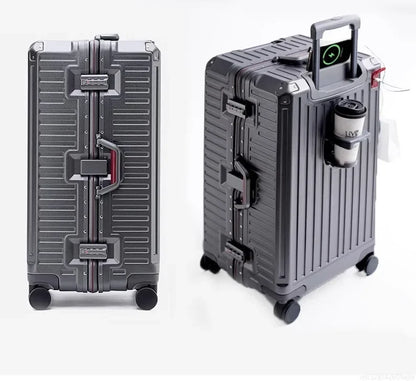 20-Zoll-Rollgepäck für die Kabine, multifunktionaler Reisekoffer, Passwortsperre, omnidirektionales Rad, Rollgepäckkoffer