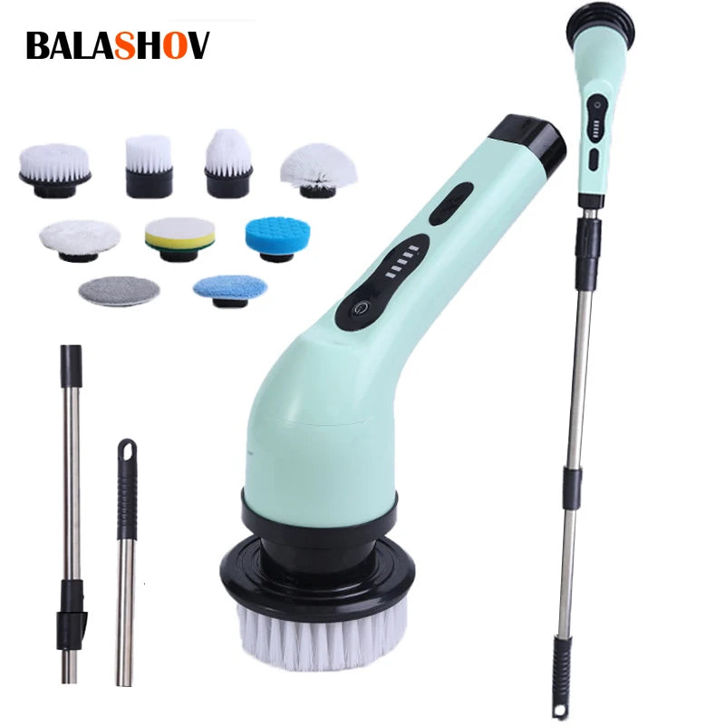 9-in-1 Electric Cleaning Brush Electric Spin Cleaning Scrubber Electric Cleaning Tools Parlour Kitchen Bathroom Cleaning Gadgets.