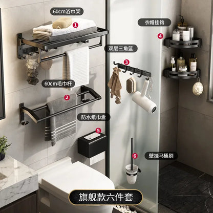 Metalle Badezimmer Handtuchhalter Stanzfreier Rack Toilettenanhänger Raum Aluminium Badezimmer Handtuchhalter, Handtuchhalter, Handtuchhalter Badezimmer