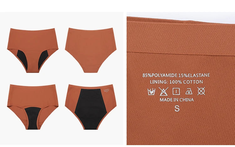 Hot Sale Mid-Rise Seamless Menstrual Period Panties 4 Layers Absorbent Leak Proof Culotte Lengthened Menstrual Panties.