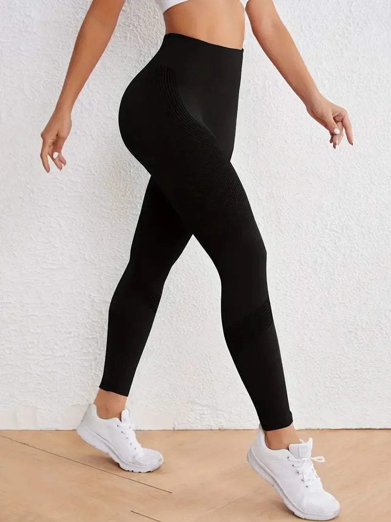 High Waisted Seamless Stretch Athletic Yoga Pants Leggings  Ultra Breathable Quick-Drying for Running Fitness Solid Colors.