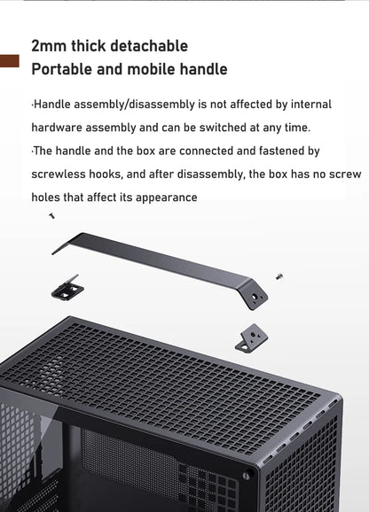 JONSBO Z20 MATX Case Detachable Handle Supports 240 Water-cooled 363mm Graphics Card Side  Transparency Desktop Mini PC Chassis.