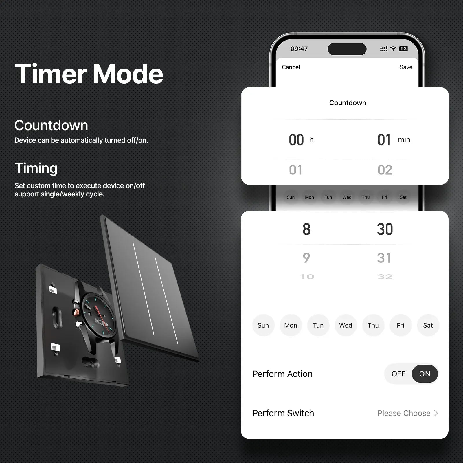 MOES Tuya ZigBee Star Feather Series Smart Touch Switch mit neutraler Lichtszene 2in1 APP-Fernbedienung mit Alexa Google Home.