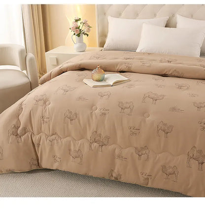 2025 new thickened polished camel hair quilt winter quilt student spring and autumn universal warm quilt in all seasons