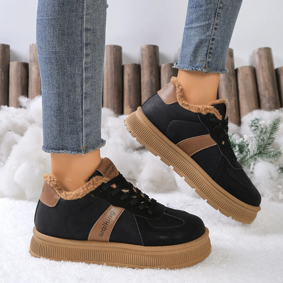 New Winter Round Toe Thick Soled Women's Boots Fashion Casual Comfortable Warm Cotton Shoes  Women's Ankle Boots.