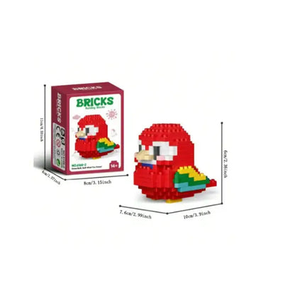 KNEW BUILT Colorful Parrot Micro Mini Building Blocks Assembly Toys 3D Model Bricks for Birds Funs Hands-on Ability Gift