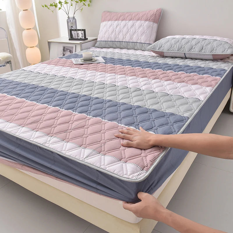 Thicken Mattress Cover for Home funda de colchón 100% Cotton Fitted Bedsheet King Size Floral Bed Covers 150x200(no pillowcase)