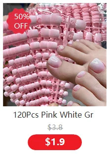 24Pcs/box Kids nails for Girl Cartoon Pattern False Nail Cute Child Fake Nails Tips Kawaii Acrylic Artificial Press on Nail+Tool.