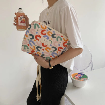 Large Capacity Women's Cosmetic Bags Cases Casual Ladies Small Storage Bag with Zipper Female Travel Clutch Bag Small Handbags