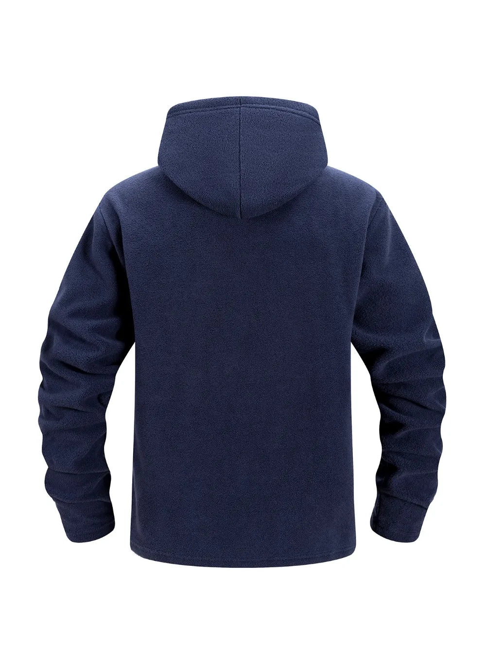Autumn Winter Polar Fleece Warm Hooded Jacket Mens Full-Zip Up Windproof Hooded Coat Outdoor Loose Casual Fleece Sweatshirt.