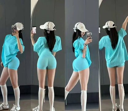 Shorts Low Ribbed Band Gym Shorts Women Workout Clothes Scrunch Bum Seamless Shorts Yoga Biker Sports Shorts.