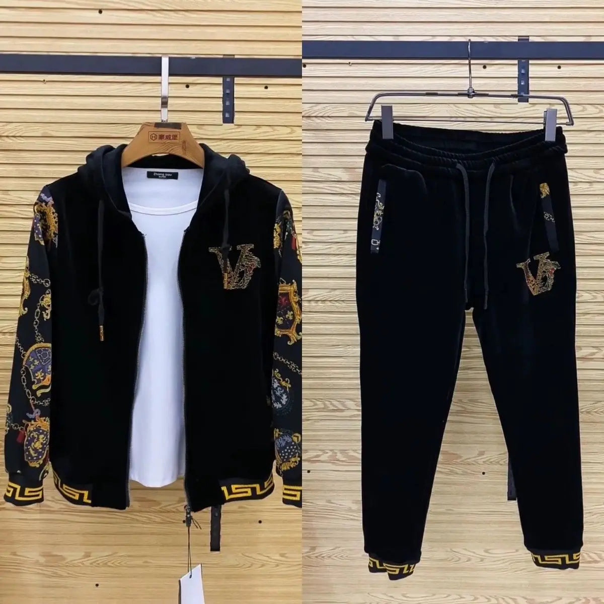 Men's autumn casual two-piece set, new coat, pants, fashionable youth suit.