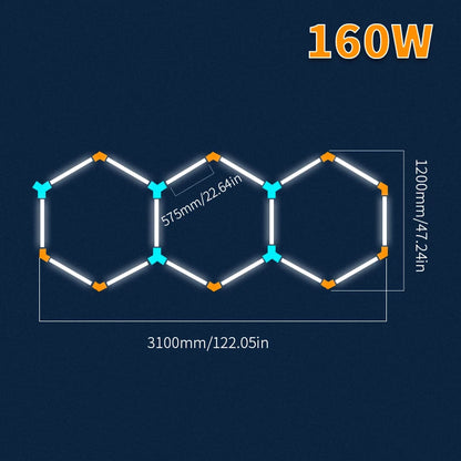 LED Honeycomb Lamp Barbershop Light Hexagon Lights Lamp AC85-265V Led Tube Ceiling Lighting For Car Detailing Workshop