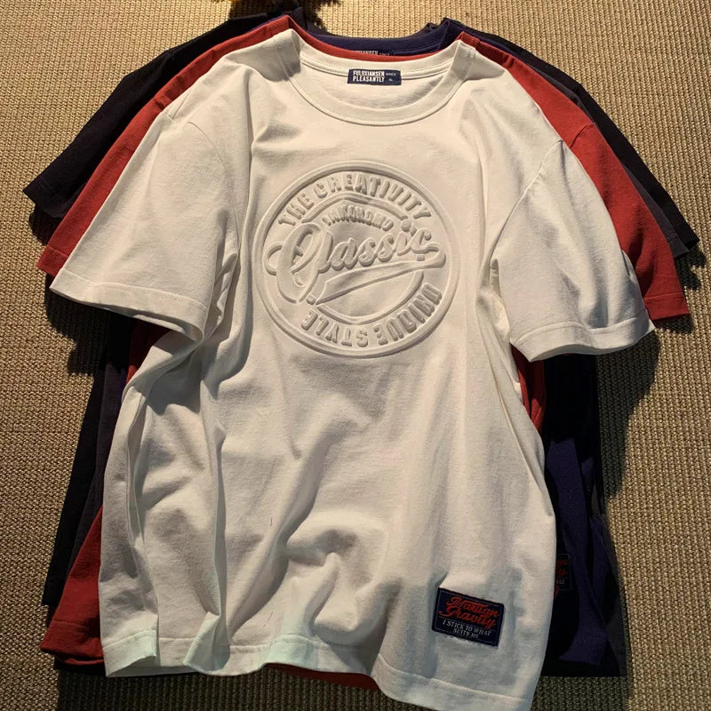 Vintage 3D Print Steel Seal Print Mens Short-sleeved T-Shirt Casual T Shirt Couples T-shirts Women Men's Loose Tees.