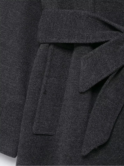 TFMLN Lange Mäntel für Damen mit Stehkragen, 2025, Winter, neuer Trenchcoat mit Gürtel, Vintage, einfache Oberbekleidung, elegante Mode, weiblich