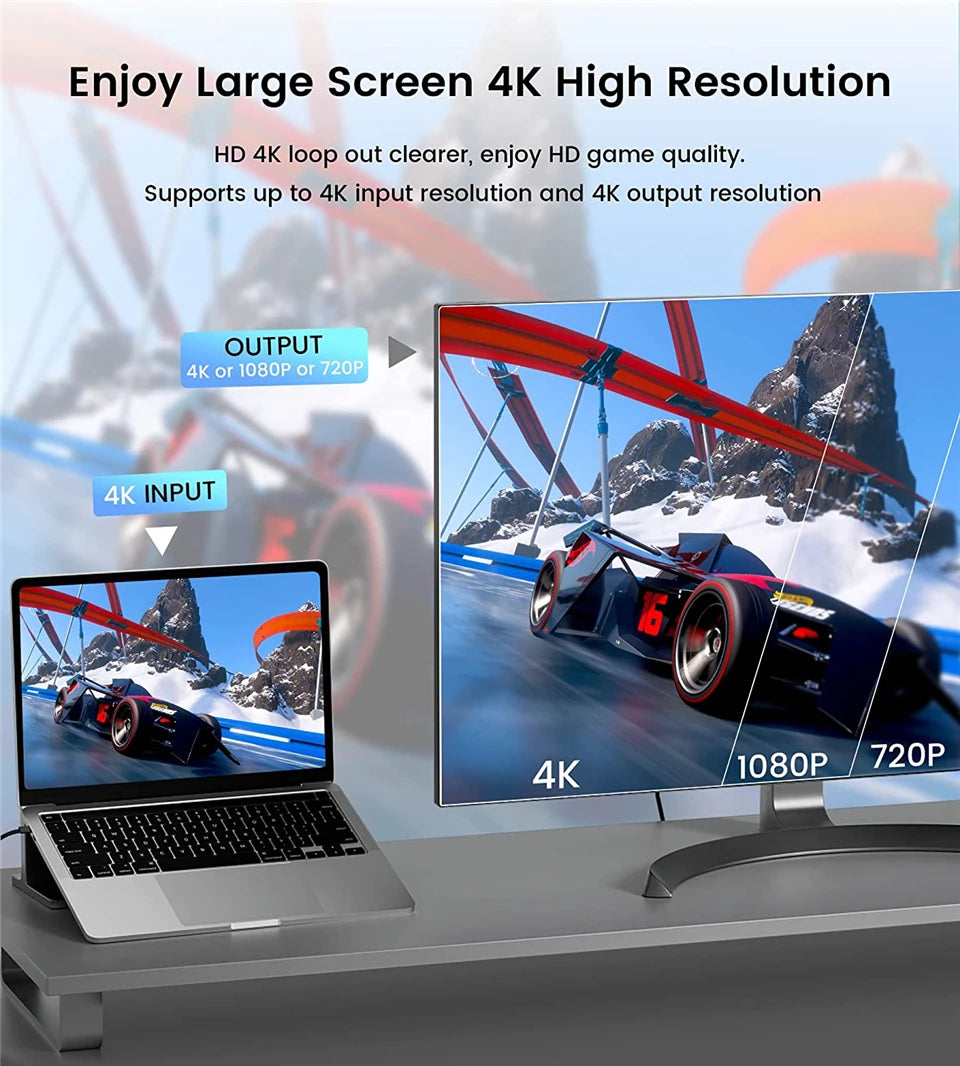 Navceker 4K Pro USB 3.0 Video Capture Card HDMI-compatible 1080P 60fps HD Video Recorder Grabber For OBS Capturing Game Live.