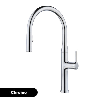 Luxury Brushed Gold Brass Pull Out Kitchen Faucet with Ceramic Cartridge Hot Cold Water Sink Tap Modern High End Sprayer Durable