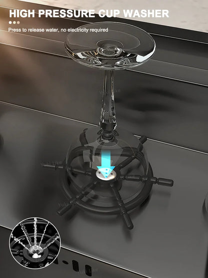 Versteckte Küchenspüle aus Edelstahl, Unterbau, Mini-Einzelschlitz, klein, multifunktional, für Wohnmobile, Café, Bar, Waschbecken mit Deckel, Gartenbalkon