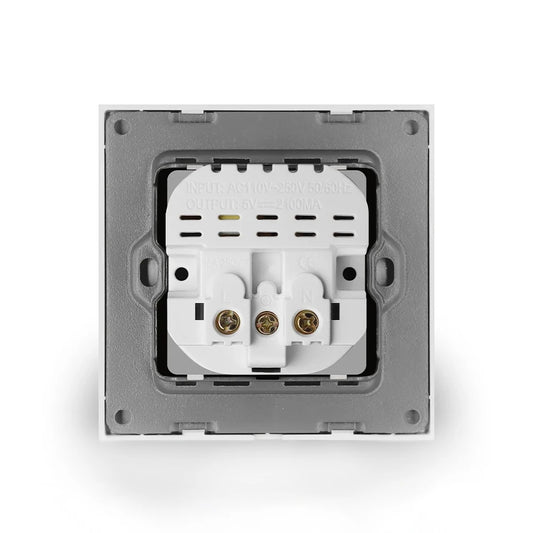 EU-Wand USB-Steckdose, 5V 2,1 A Steckdose, 86mm * 86mm 16a Dual-USB-Anschluss iOS Android-Telefon Ladeans chluss Steckdose.