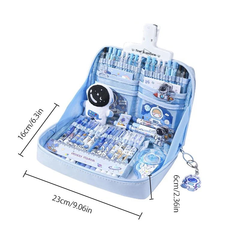 17/31 Astronauten-Federmäppchen-Set, 12-lagige Schreibwarentasche mit großem Fassungsvermögen, Kosmetiktasche, geeignet für Büro- und Schulgebrauch.