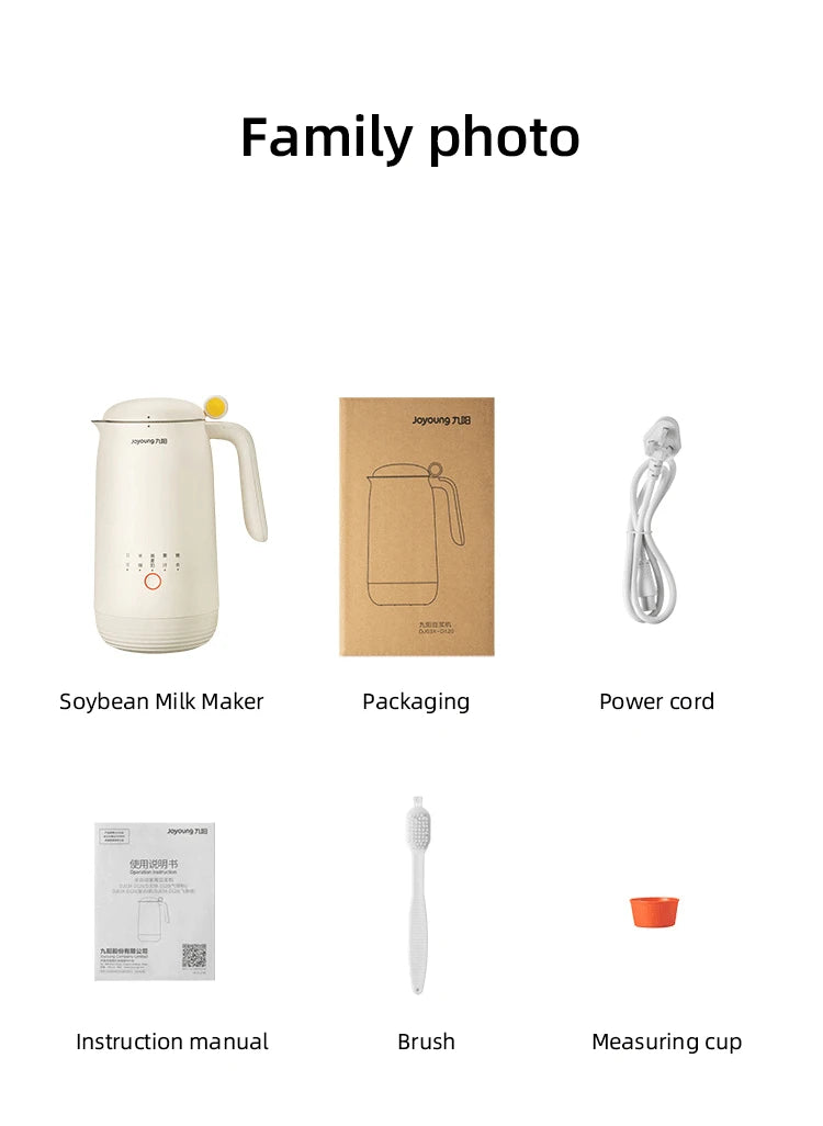 Joyoung Soy Milk Maker 2-3 People Household 350ml 220V Automatic Multi-Function Soybean Milk Machine Filter-Free Liquidificador