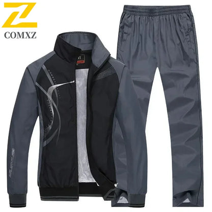 Men Sportswear New Spring Autumn Tracksuit 2 Piece Sets Sports Suit Jacket+Pant Sweatsuit Male Fashion Print Clothing Size L-5XL.