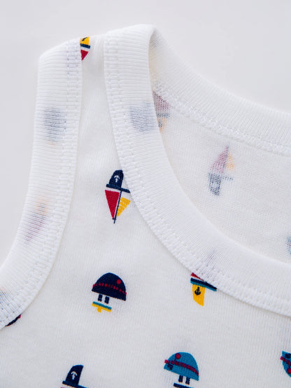 7 stücke Zufällige Neugeborenen Kleidung Casual Baumwolle Komfortable Sommer Jungen und Mädchen Ärmellose Dreieck overall kinder Zubehör.