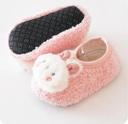 Autumn Winter Baby Slippers Toddler Plush Floor Sock Shoes Children Soft Sole Walking Shoes Indoor Home Anti-slip Kids Shoes