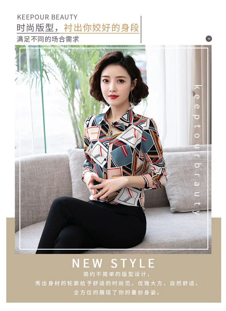 Printed Shirt for Women Long Sleeves Fashionable and Stylish Top.