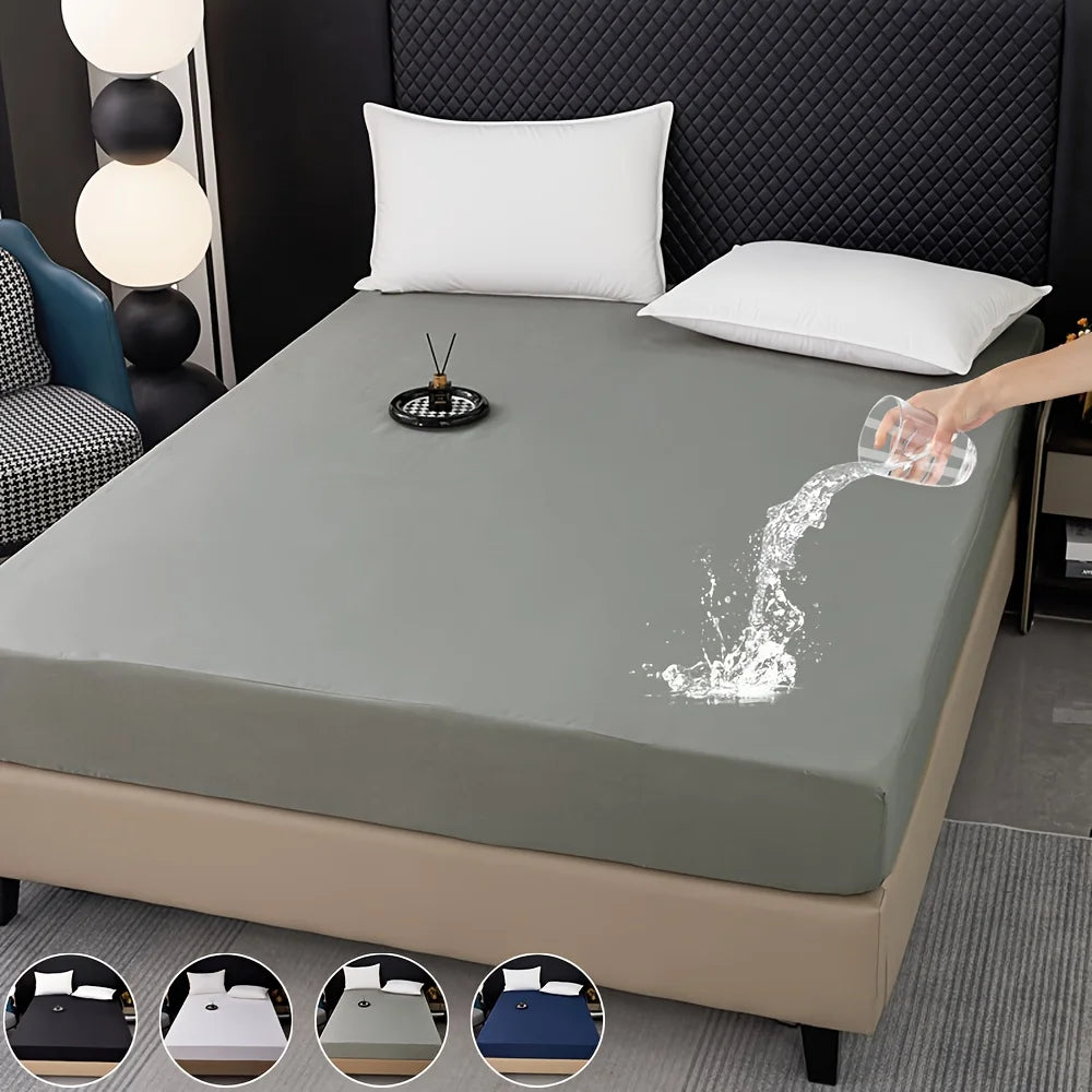 Waterproof Mattress Protector Cover, 100% Polyester & Polyurethane, Hypoallergenic Soft Sanded Fabric, Deep Pocket Fitted Sheet.