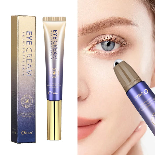 O'CHEAL Anti- Wrinkle Eye Cream With Roller Ball Quick Drying Hydrating Hyaluronic Acid Refreshing Eye Serum Fades Fine Line.