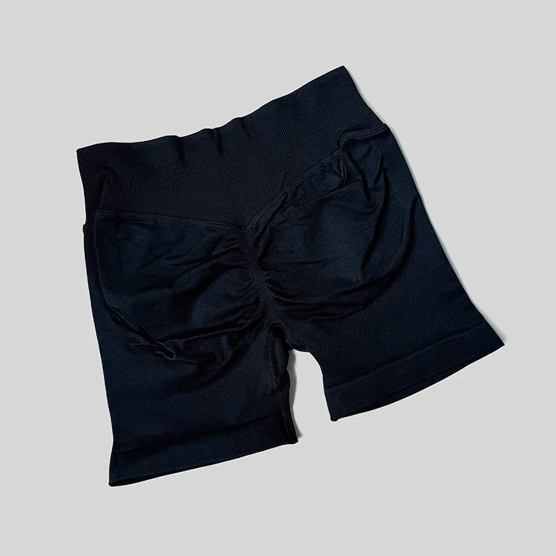 2025 Seamless Yoga Shorts Women Fitness Sports Biker 4.5" Low Ribbed Band Gym Shorts Workout Scrunch Butt Impact Leggings.