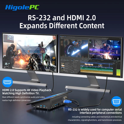 Higole F10 10.1'' Fanless Mini PC Intel N5095 Windows 11 WiFi5 8GB 128GB 5000mAh 4K RS-232 RJ45 Laptop Desktop PC Mini Computer.