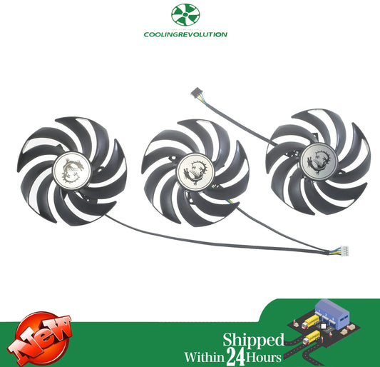 Graphics card fan PLD09210B12HH PLD09210S12HH DC12V 0.40A 4Pin for MSI GeForce RTX 3070 RTX 3080 RTX 3090 SUPRIM X.