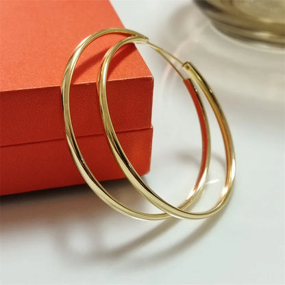 Senlissi - 925 Sterling Silver Hoop Earrings For Women 18K Gold Plated Jewelry Dazzling Women's Hoops Earrings Christmas Gifts