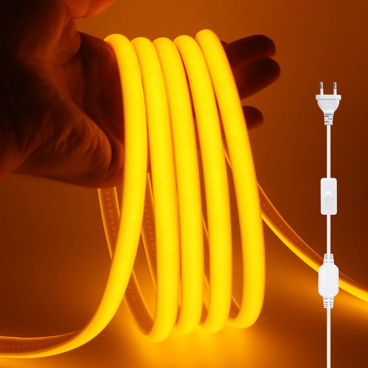 220V COB LED Light Strip Waterproof With EU Plug Red/Blue/Pink/Green Home Outdoor Garden Lighting Flex Silicone Tube Neon Lamp