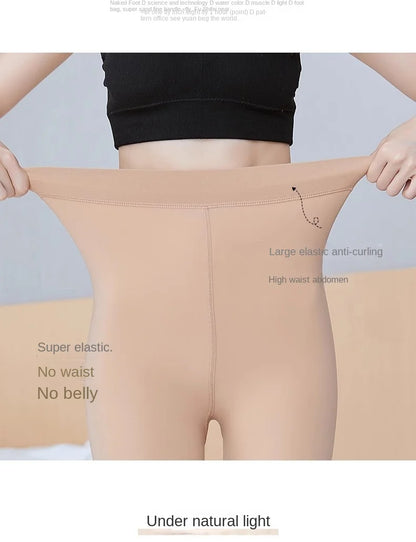 Winter Thermal Pantyhose Women Thicken Stockings Fake Translucent Pantyhose Fleece Lined Tights High Waist Elastic Wool Socks