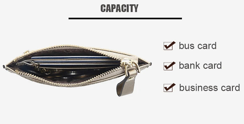 FOXER Split Leather Women's Card Holder Wallet Fashion Anti-theft Thin Wallet Mini Clutch Bag Ladies Short Coin Wallet Purse.